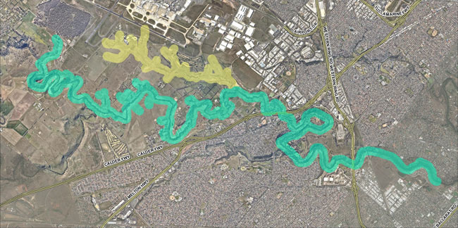 Map showing extent of PFAS contamination in the Maribyrnong River